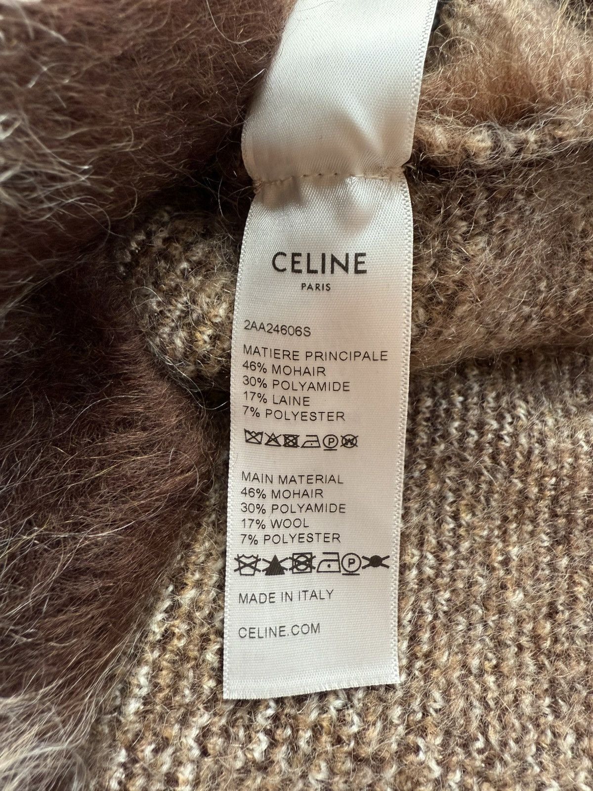 Celine $1.4k FW22 Celine argyle mohair blend fuzzy sweater M Hedi Size US M / EU 48-50 / 2 - 24 Thumbnail