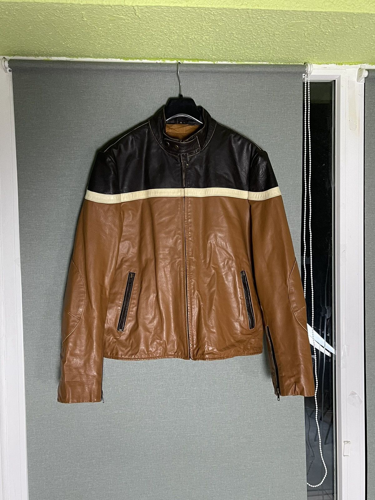 Vintage Bomber Leather Jacket zip Avirex Schott 70-80s
