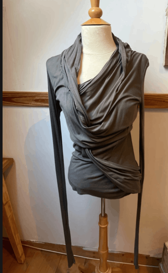 image of Asymetric Long Sleeve Shirt Rick Owens Lilies M in Olive, Women's (Size Medium)