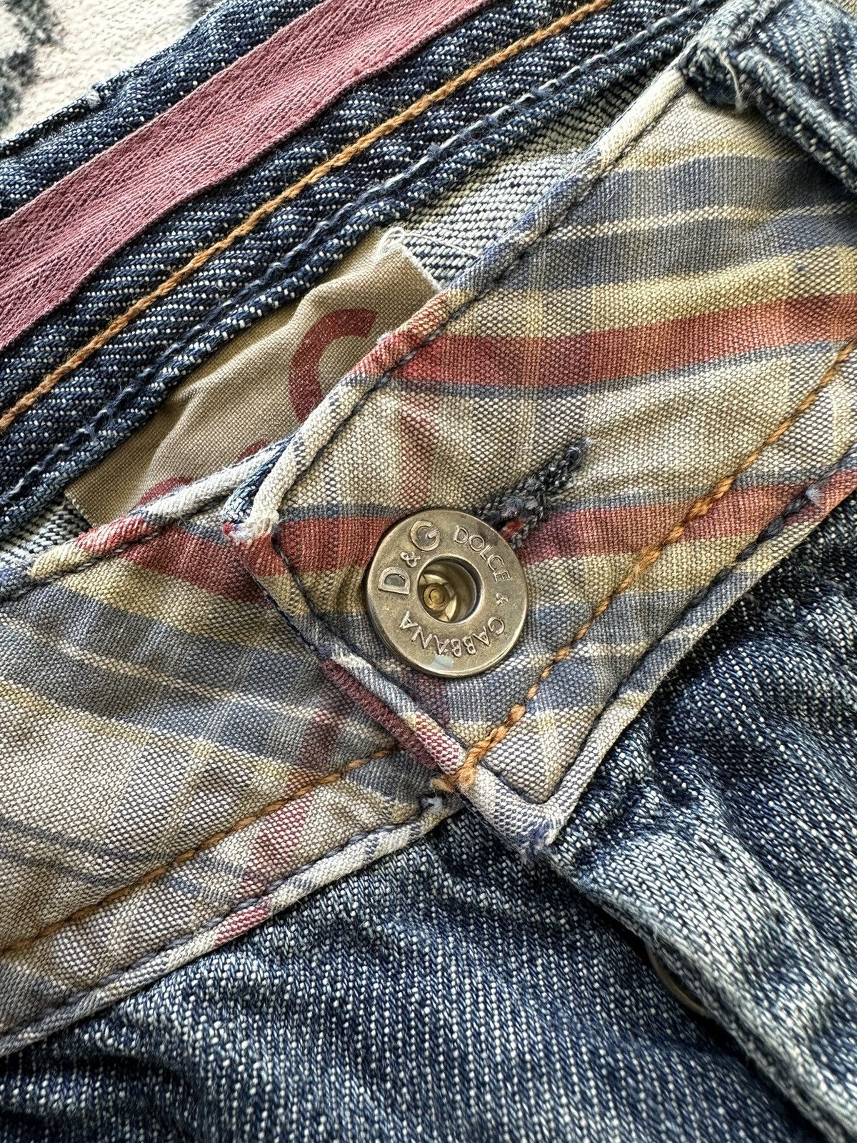 Dolce & Gabbana SS2007 D&G cummerband denim buckle back Size US 32 / EU 48 - 13 Thumbnail