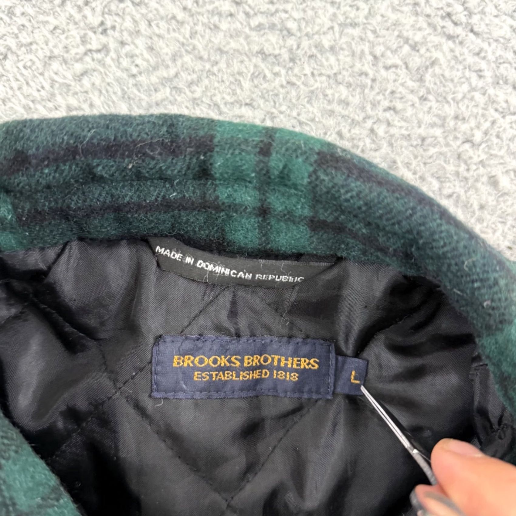 Brooks Brothers Vintage Brooks Brothers Shacket Mens L Flannel Button Quilted Wool Black Watch Size ONE SIZE - 6 Thumbnail