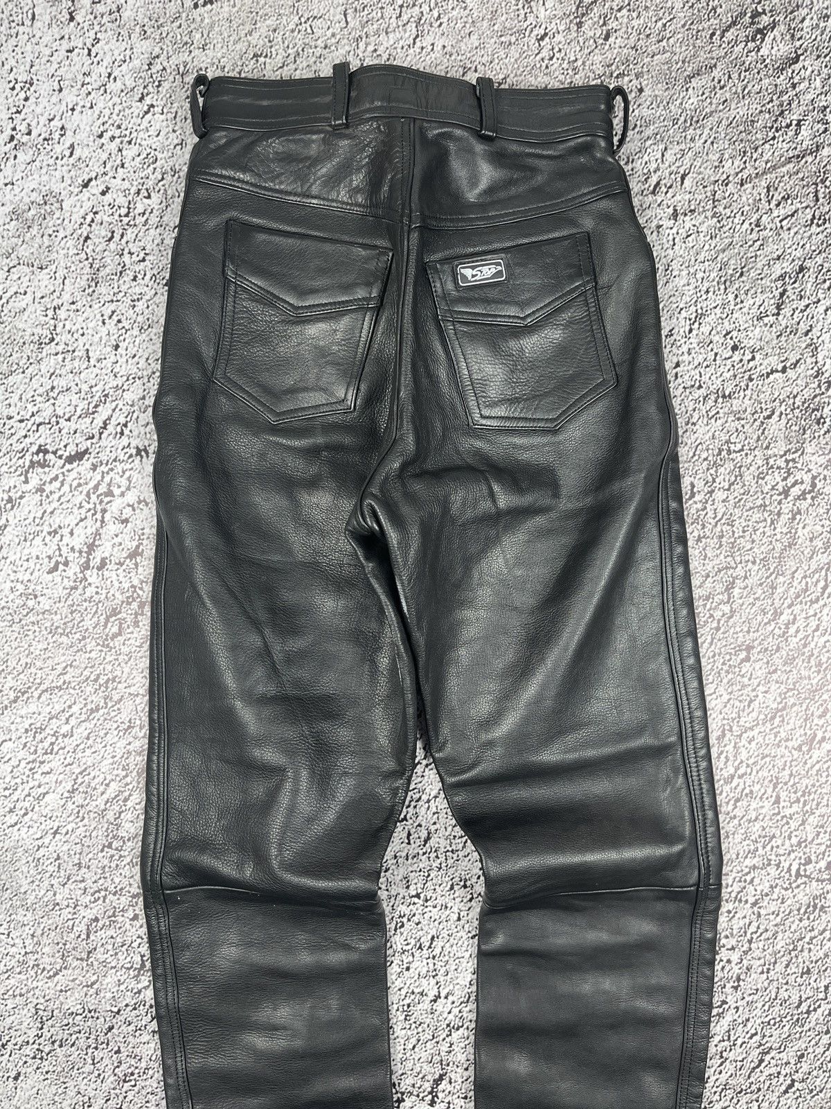Leather Vintage Y2K opium biker leather gothic pants avantgarde Size 26" / US 2 / IT 38 - 2 Thumbnail