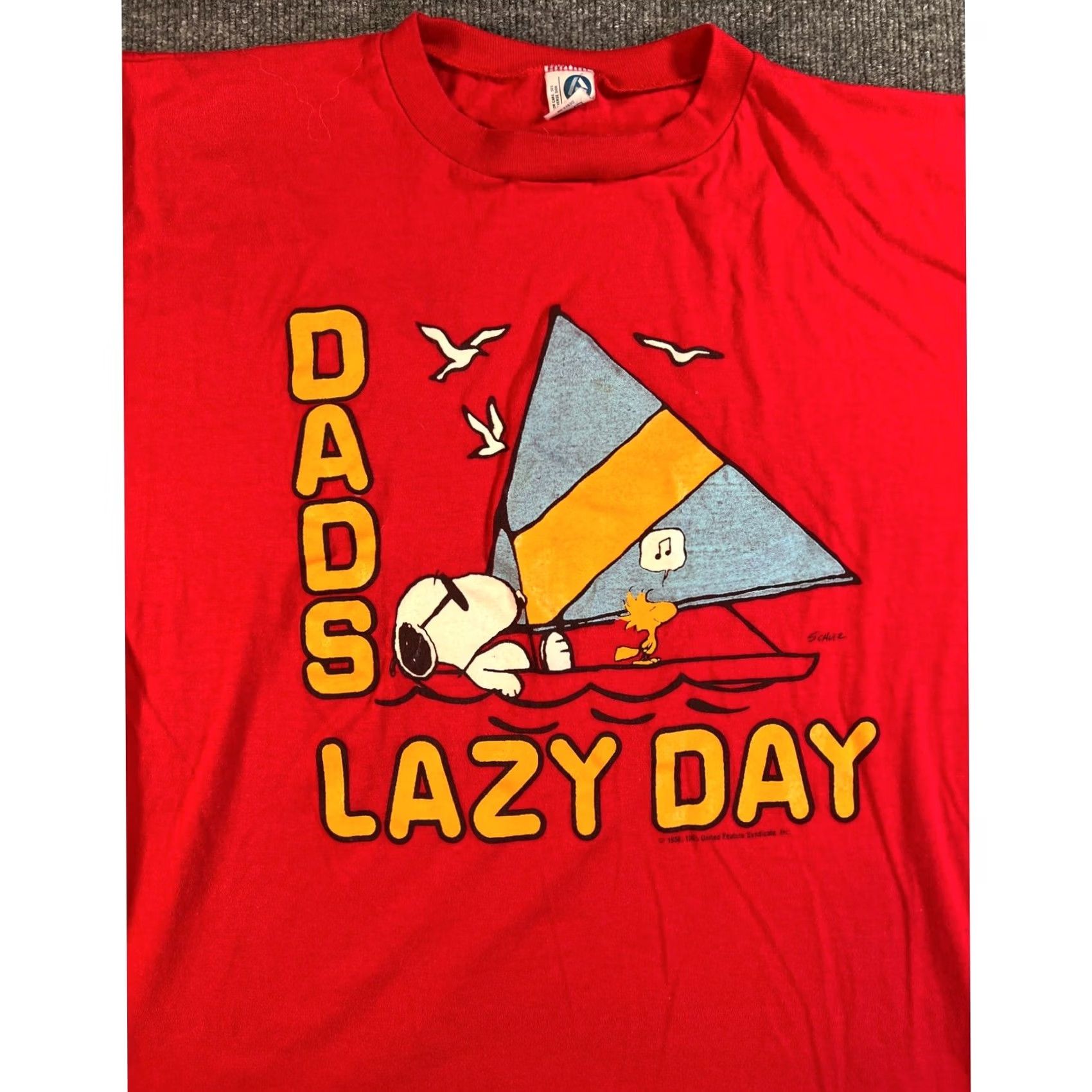 Vintage Vintage Artex Snoopy T-Shirt Mens XL Red Dads Lazy Day 80s USA Made Short Sleeve Graphic Tee Size US XL / EU 56 / 4 - 3 Thumbnail