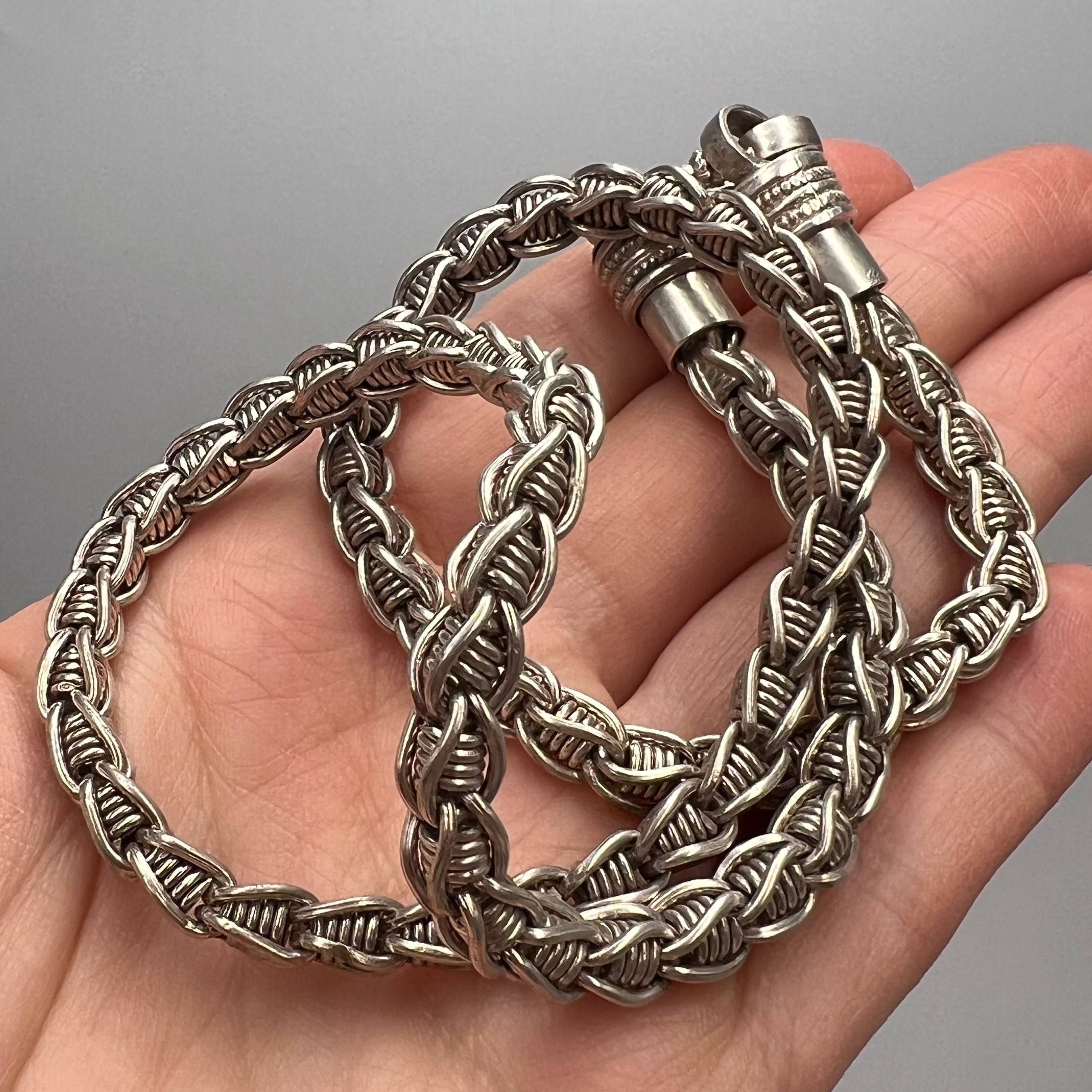 Vintage Rare Vintage Sterling Silver 925 Chain Necklace Jewelry Size ONE SIZE - 2 Thumbnail