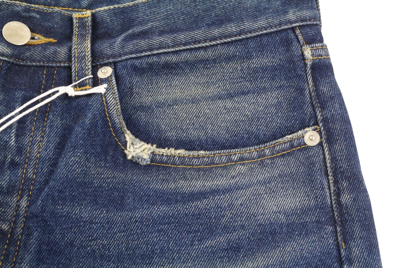 Ambush Design W30 Blue Faded Washed Whiskers Slim Button Fly Denim 86511 Size US 30 / EU 46 - 8 Thumbnail