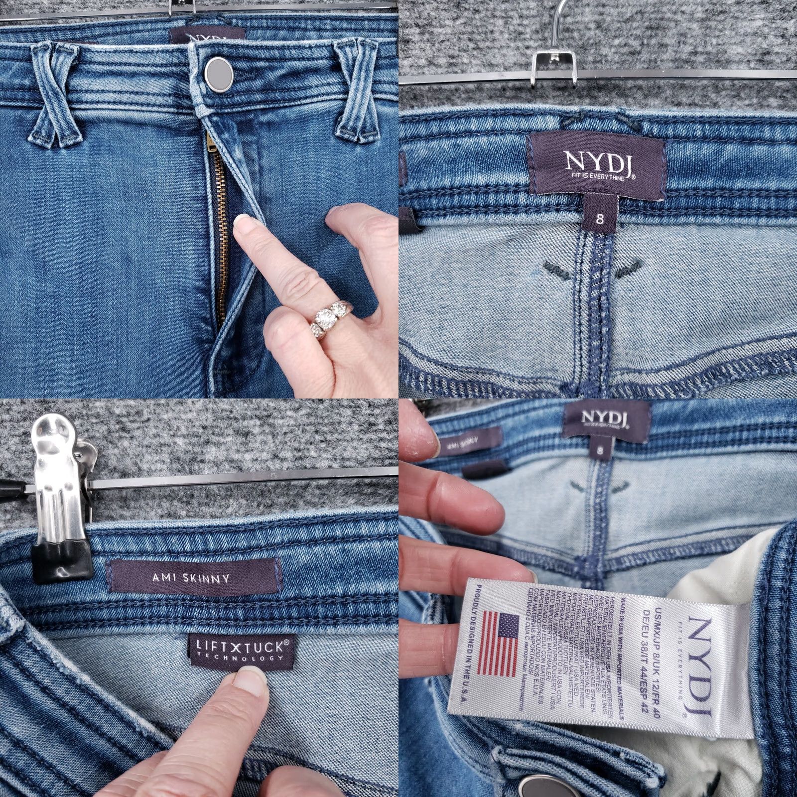 NYDJ NYDJ Ami Jeans Womens 8 Blue Skinny Hi Rise LiftxTuck Medium Wash Stretch Denim Size 30" / US 8 / IT 44 - 8 Thumbnail