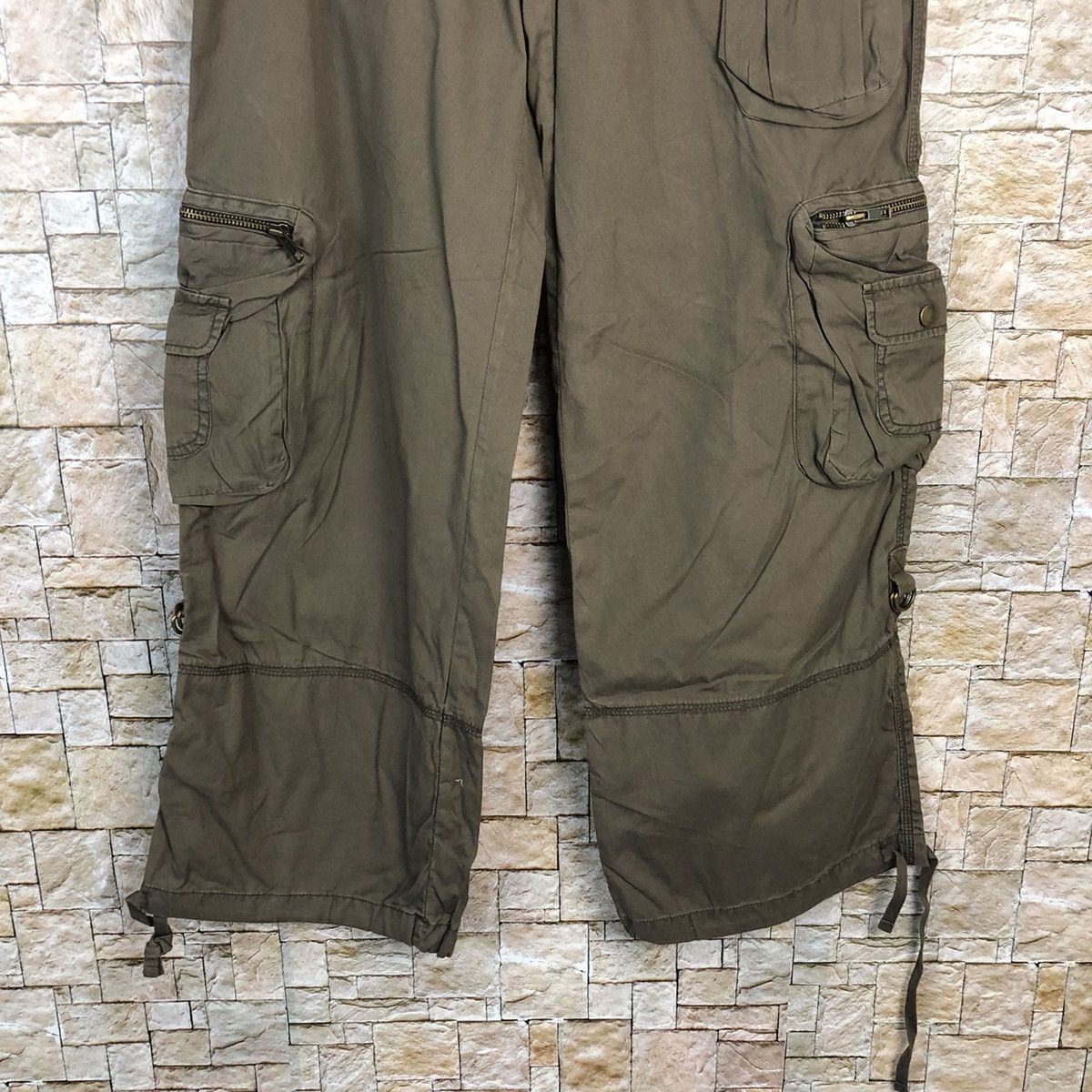Japanese Brand Livre Claire Dark Brown Cargo Multipocket Pants #A336 Size US 27 - 6 Thumbnail