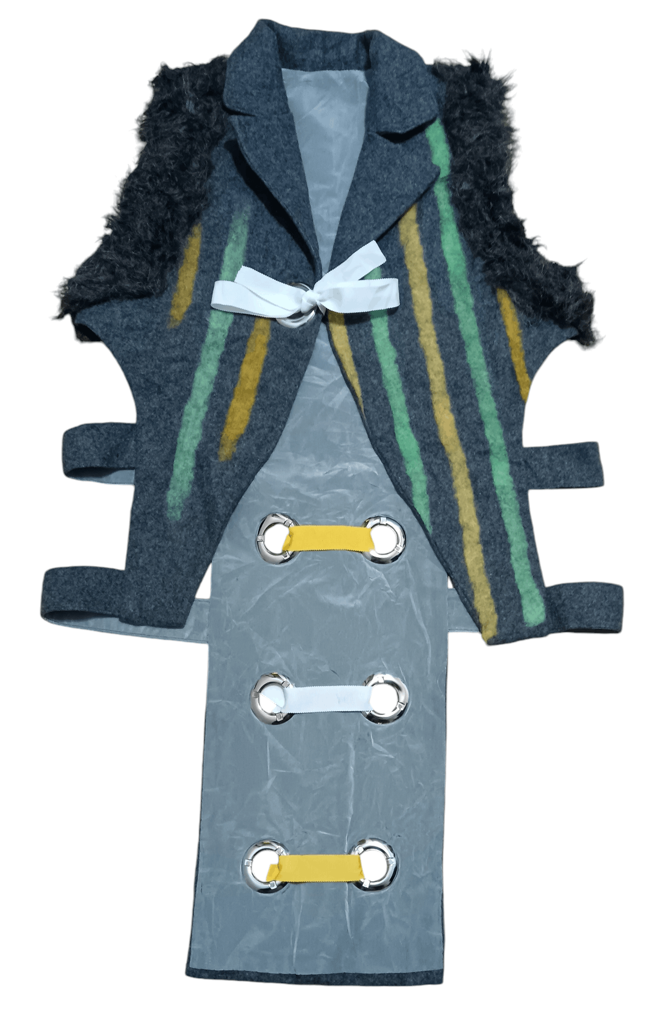 Seditionaries CUSTOM EMOPUNK BONDAGE MULTICOLOURED WOOL JACKET AND SKIRT Size L / US 10 / IT 46 - 3 Thumbnail