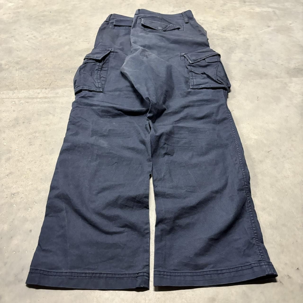 Japanese Brand × Vintage Crazy Vintage Y2K/2000s Navy Blue Streetwear Skater Cargo Pants! Size US 38 / EU 54 - 4 Thumbnail
