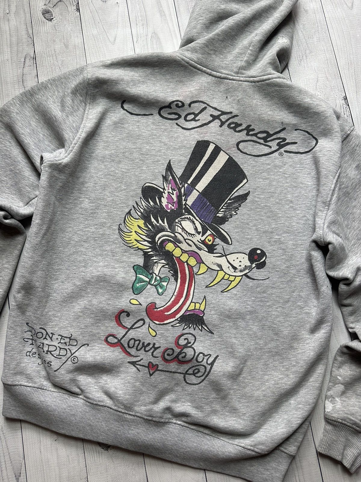 Ed Hardy × Vintage Vintage Ed Hardy zip hoodie rare logo size S distressed Size US S / EU 44-46 / 1 - 6 Thumbnail