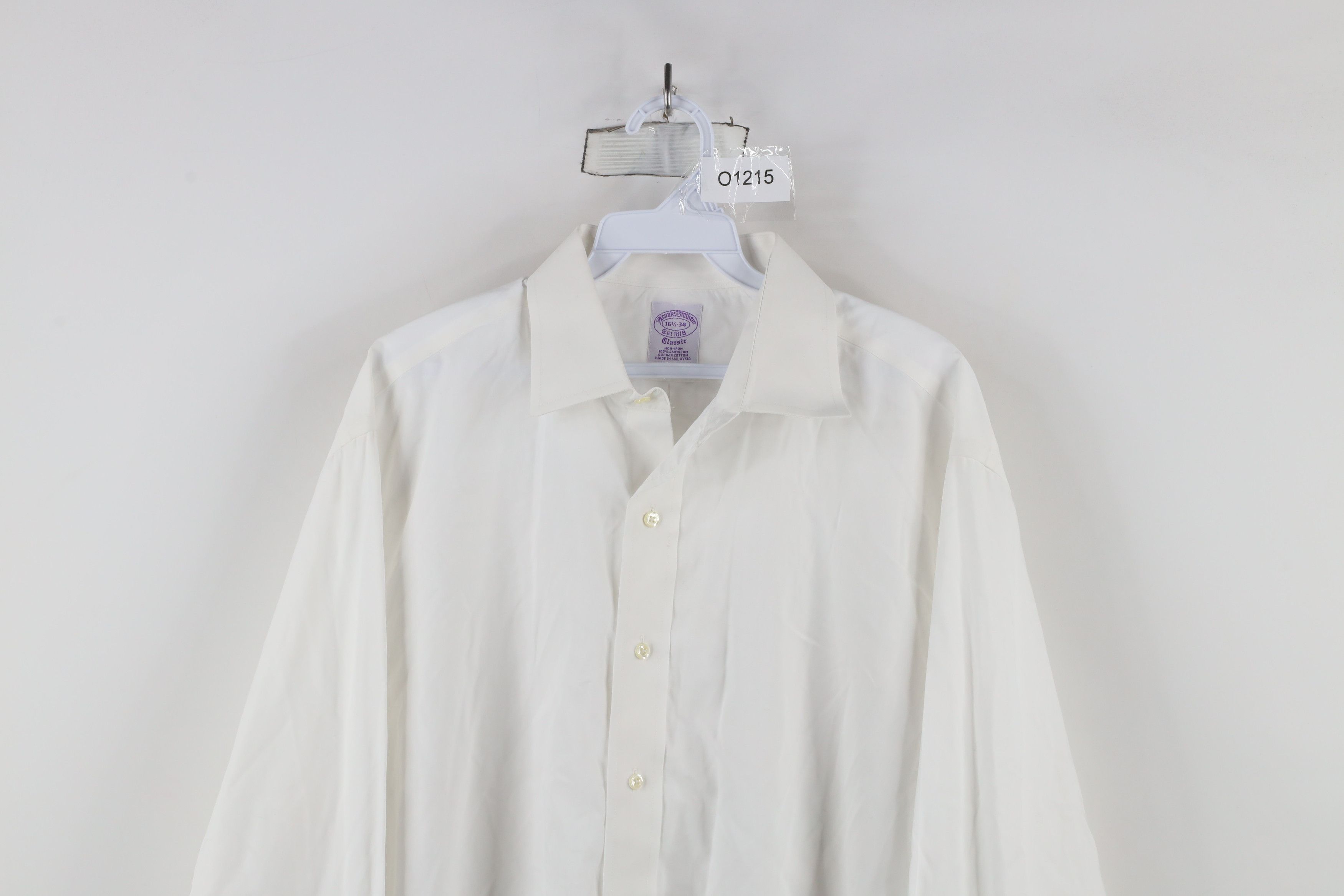 Brooks Brothers × Vintage Vintage Brooks Brothers Cuff Non Iron Button Shirt White Size US M / EU 48-50 / 2 - 2 Thumbnail