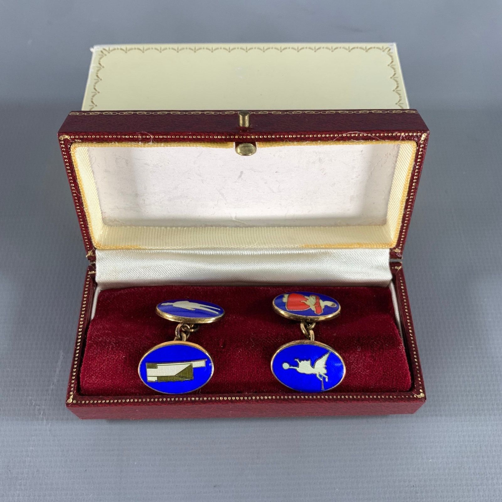 Deakin & Francis DEAKIN & FRANCIS Gold Blue Sterling Silver Cuff Links Size ONE SIZE - 3 Thumbnail