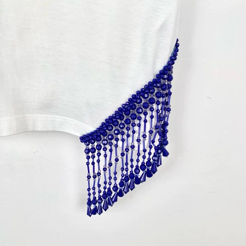 Prada Prada Nail bead embroidery design round-neck white short-sl Size US XS / EU 42 / 0 - 4 Thumbnail