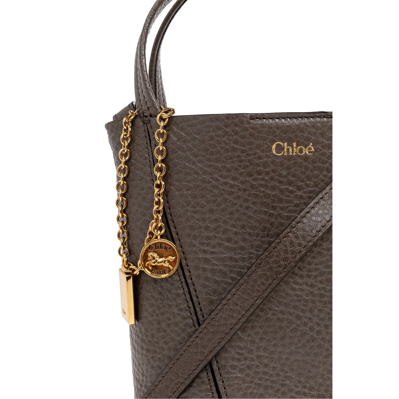 Chloe Chloe Small Spin Green Brown Grained Leather Shoulder Bag Ne Size ONE SIZE - 6 Thumbnail