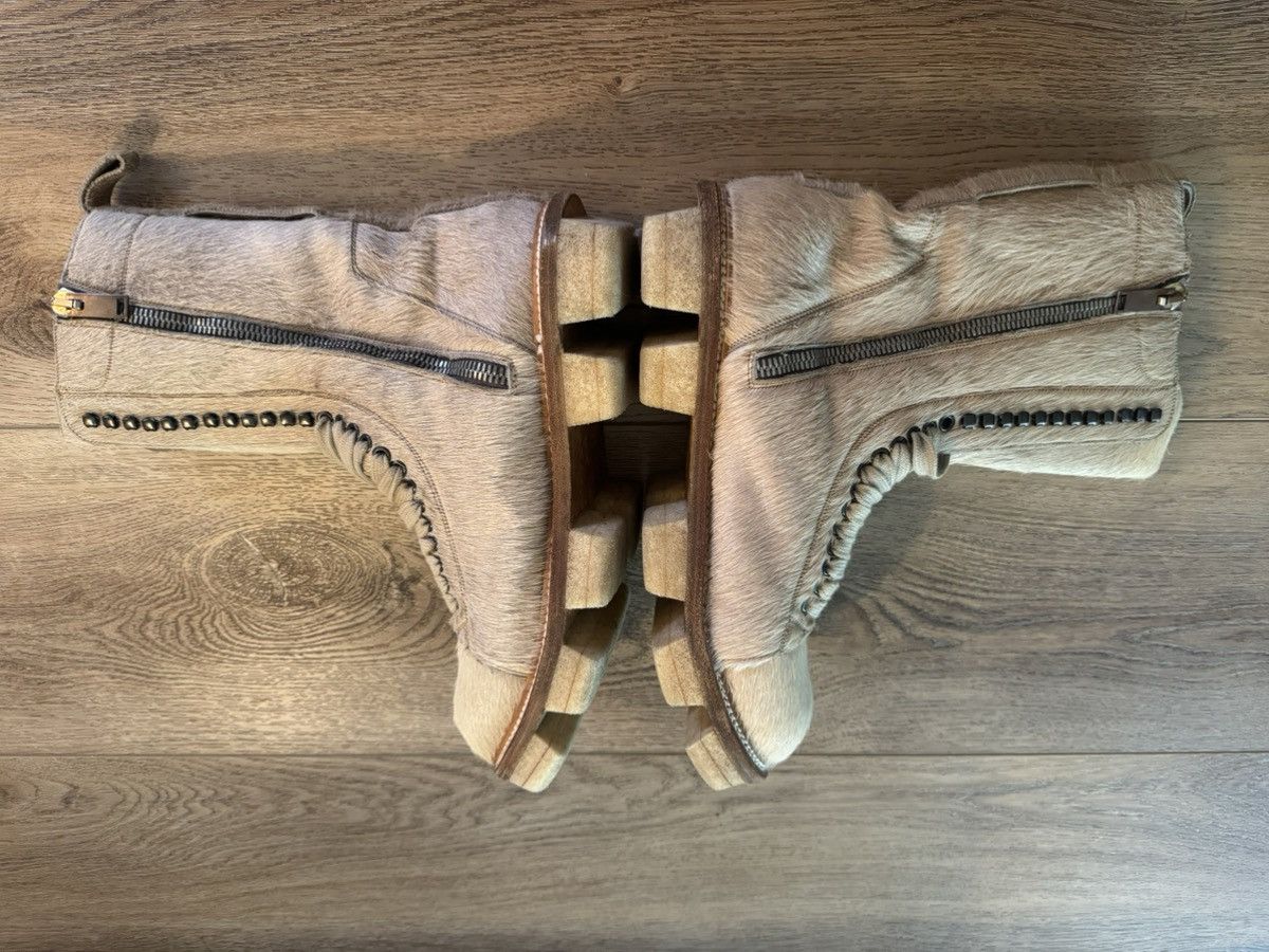 Rick Owens Furry Pony Skin Plinth Boots