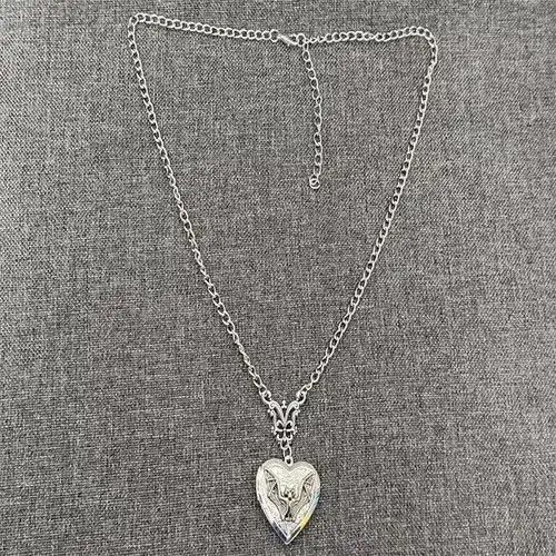 Other Heart Locket With Vampire Bat Pendant Necklace Size ONE SIZE - 3 Thumbnail