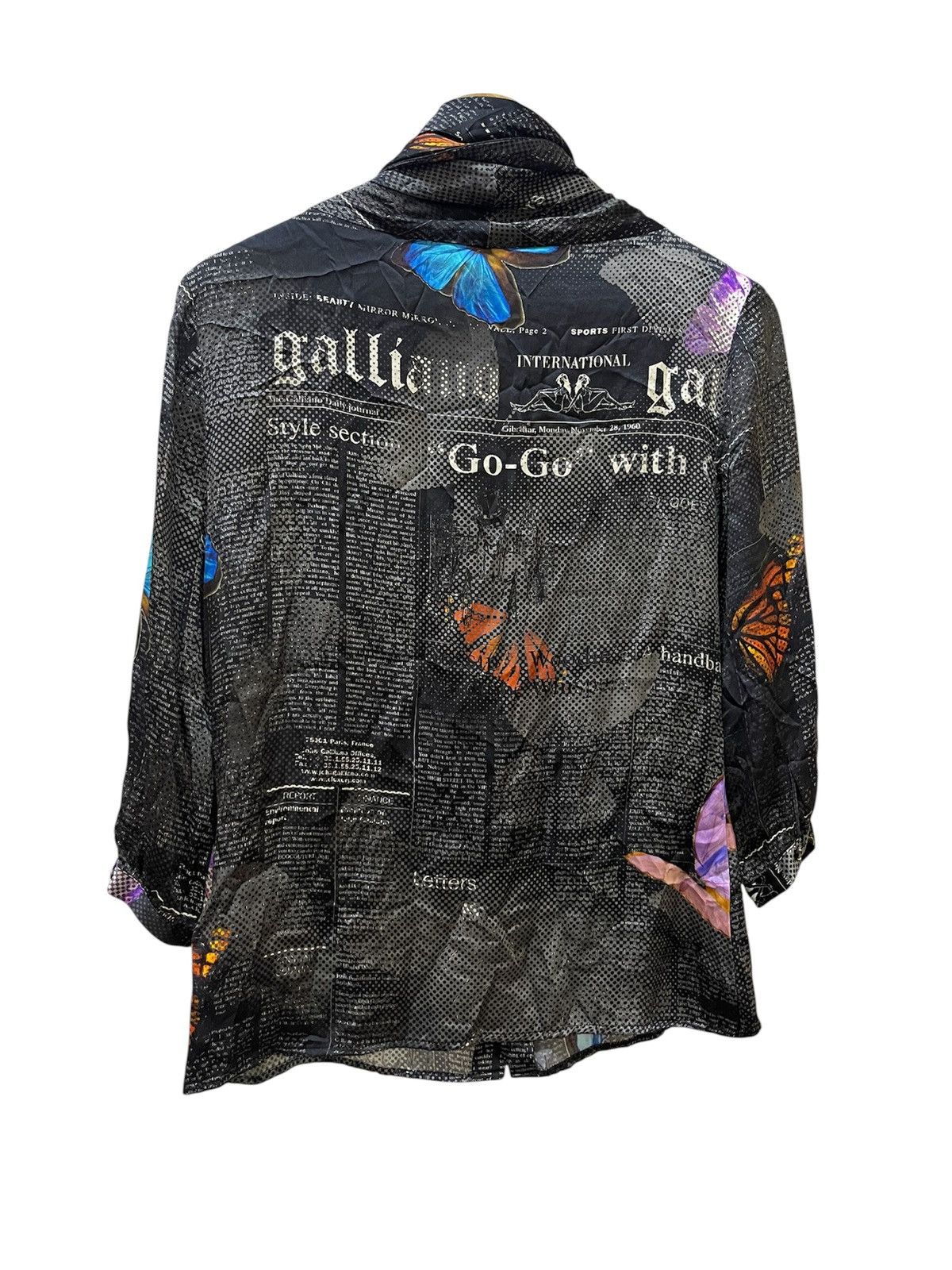 John Galliano Vintage JOHN GALLIANO Rare Iconic Newspaper Gazatte Silk Size S / US 4 / IT 40 - 8 Thumbnail