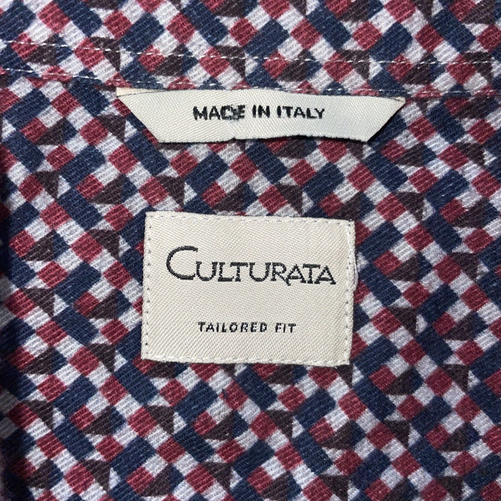 Vintage Culturata Geometric Button-Up Shirt Mens S Size 38 Long Sleeve Blue Shirt Size US S / EU 44-46 / 1 - 3 Thumbnail