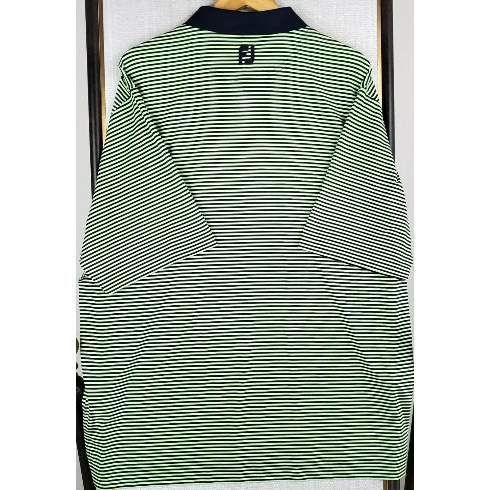 Footjoy FOOTJOY PGA NATIONAL Polo Shirt Size XL Mens Green/Blue Striped Performance Size US XL / EU 56 / 4 - 6 Thumbnail