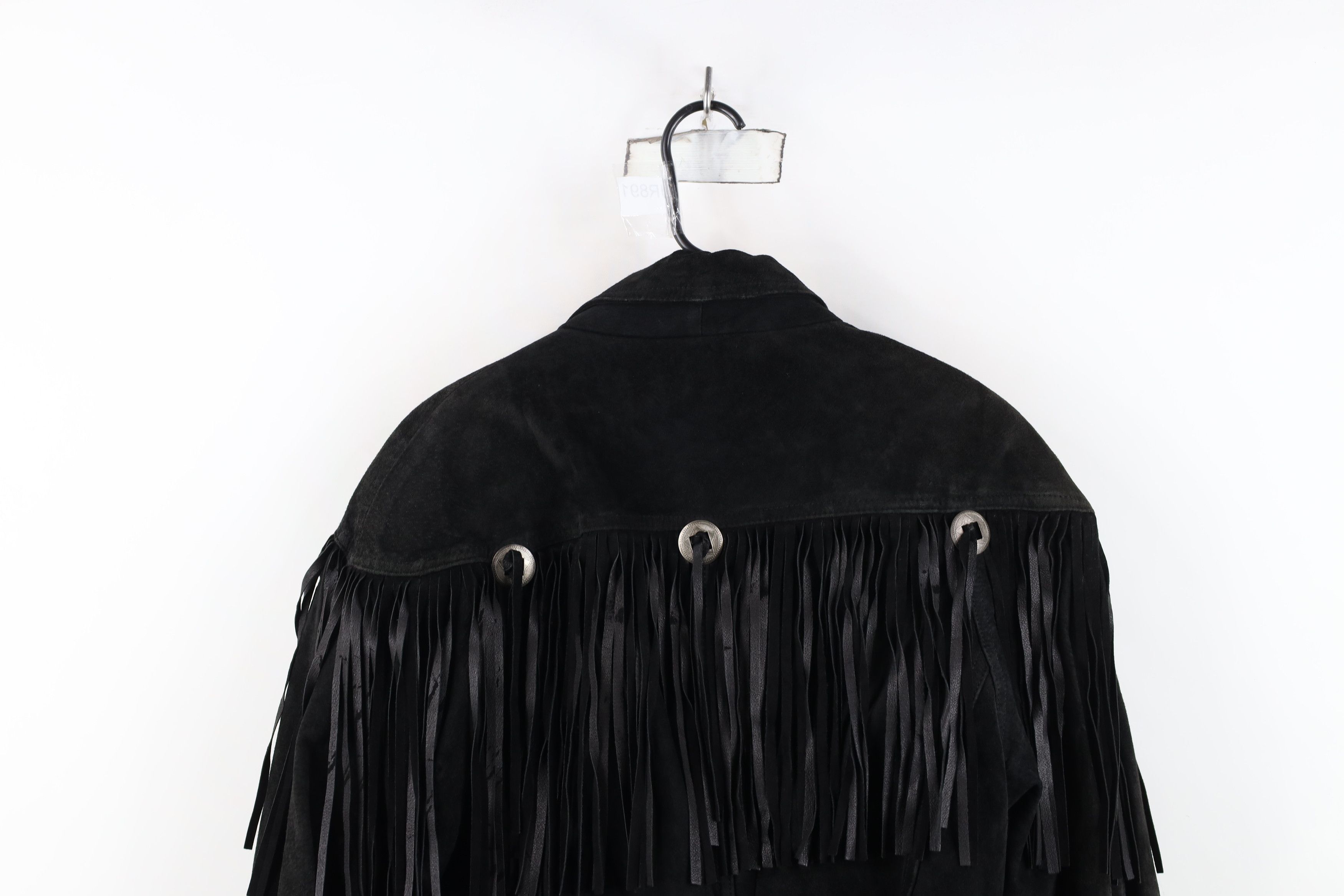 Vintage Vintage 90s Streetwear Western Suede Leather Jacket Black Size M / US 6-8 / IT 42-44 - 15 Thumbnail