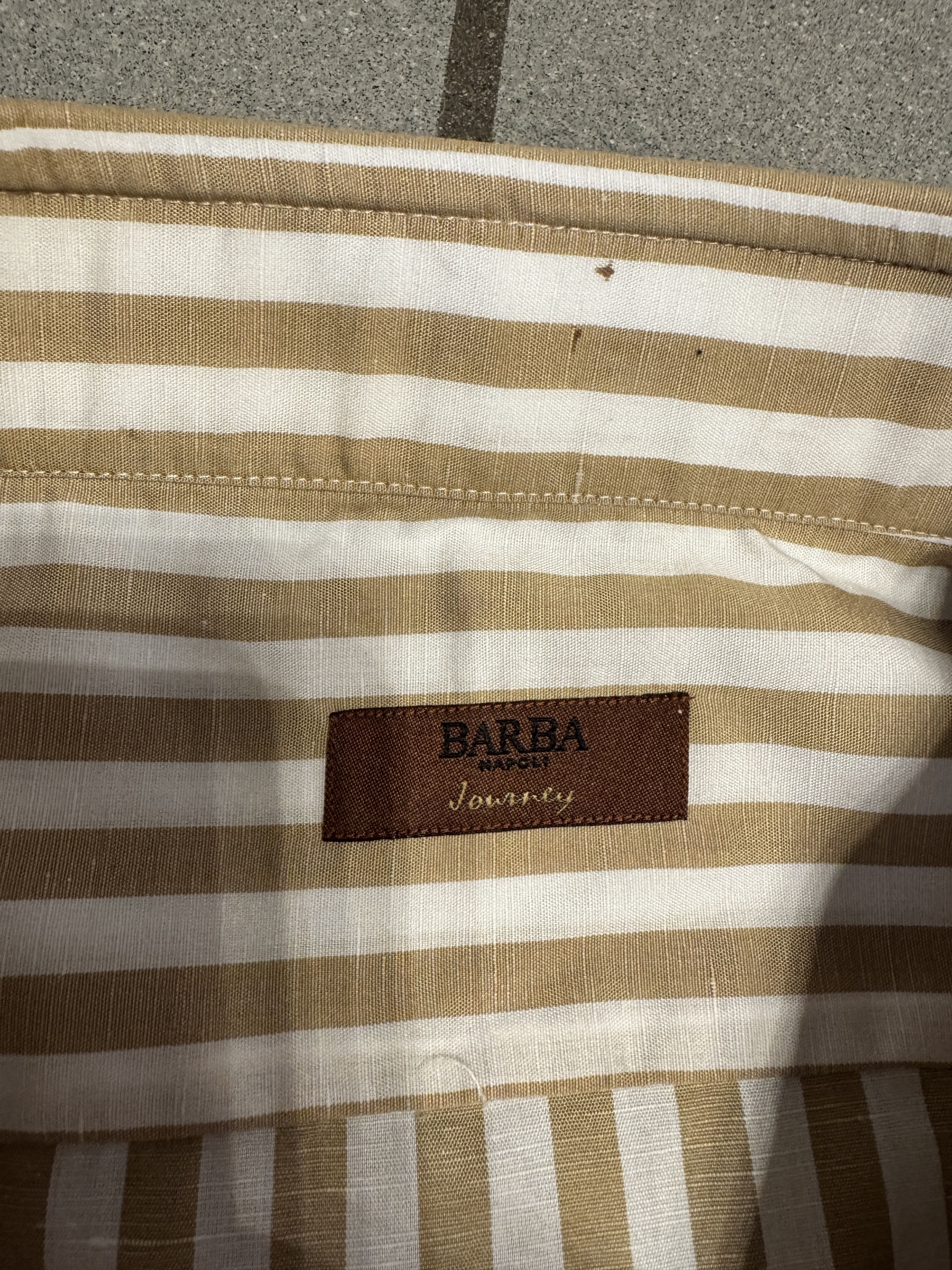 Barba Napoli Beige stripe LS shirt Size US XL / EU 56 / 4 - 4 Thumbnail