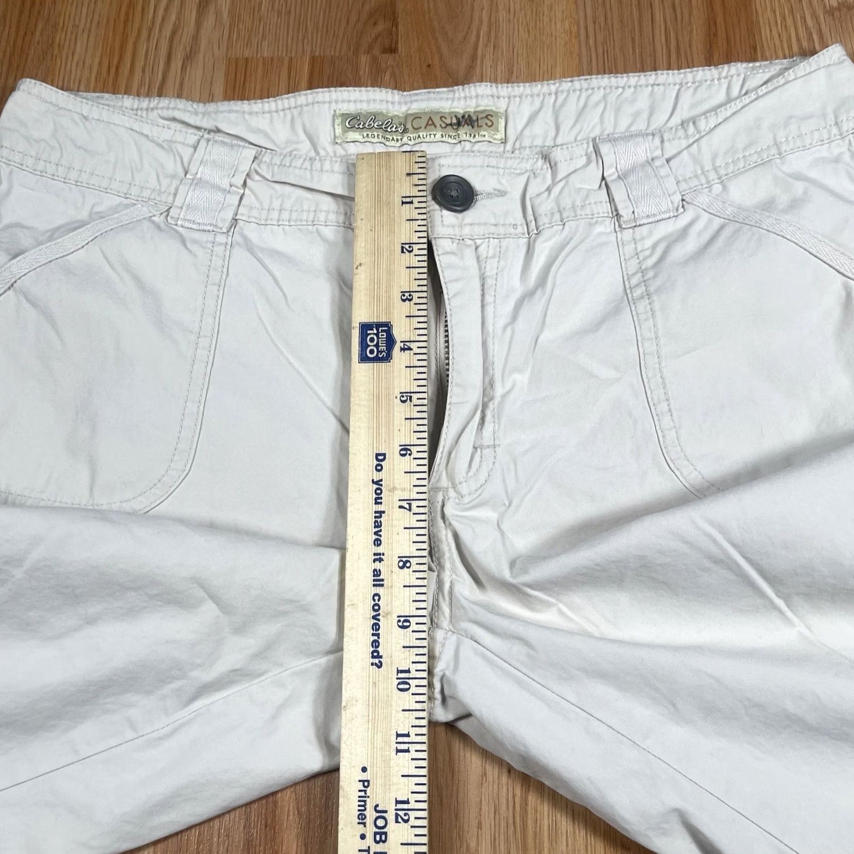 Vintage Cabela’s Casual Capri Womens Size 12 Chino Crop Pants Beige 100% Cotton (Regular) Mid Rise Belt Loops Inseam 17 in Cropped Leg Opening 9 in Size 34" / US 12 / IT 48 - 7 Thumbnail