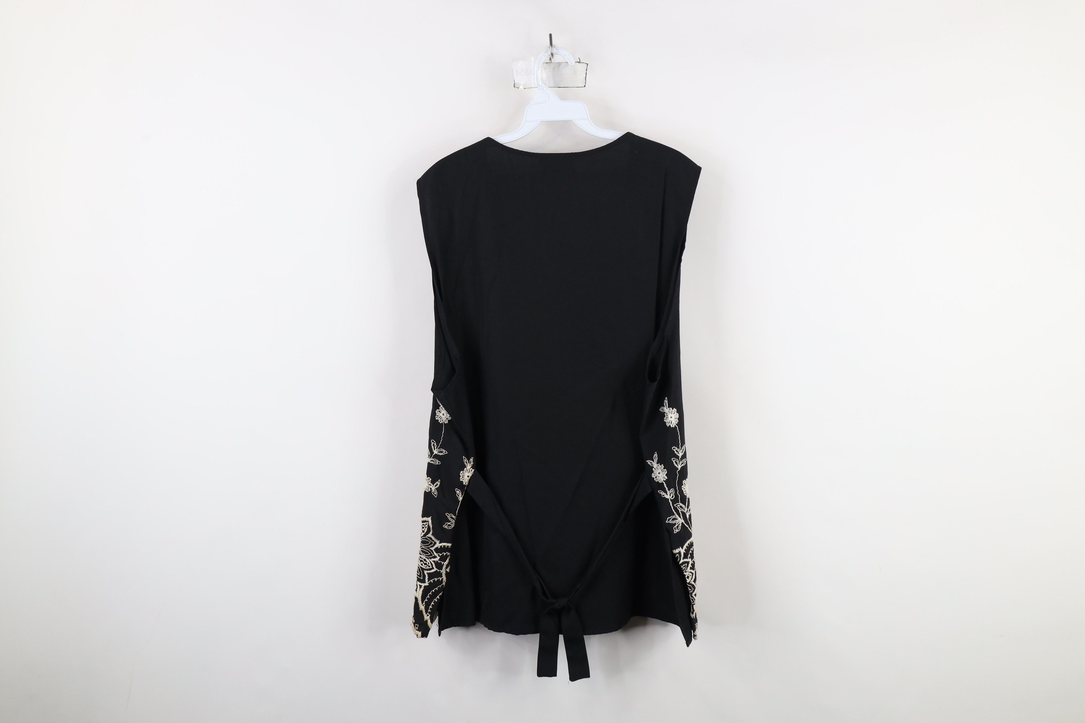Vintage Vintage 90s Streetwear Flower Button Vest Jacket Black Size XS / US 0-2 / IT 36-38 - 11 Thumbnail