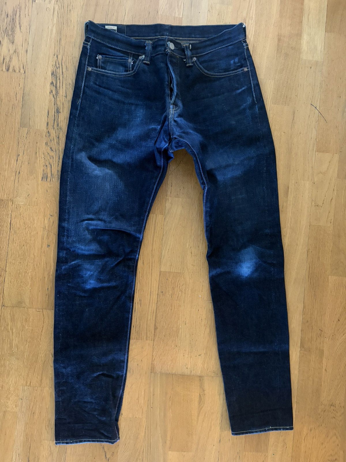 0405-BE Indigo/Beige Slim Taper Selvedge Denim