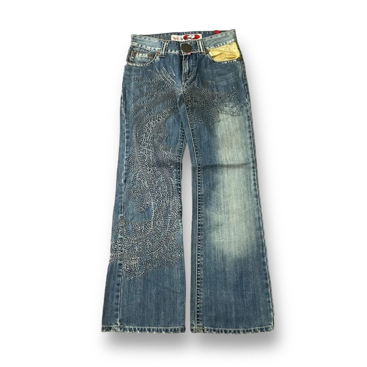 Beauty Beast × If Six Was Nine × Le Grande Bleu (L.G.B.) ❗️CYBER24❗️Take two dragon embroidery denim pants Size US 30 / EU 46 - 1 Thumbnail