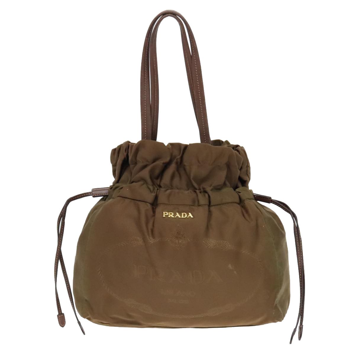Prada Tessuto Khaki Synthetic Shoulder Bag (Pre-Owned) Size ONE SIZE - 1 Thumbnail