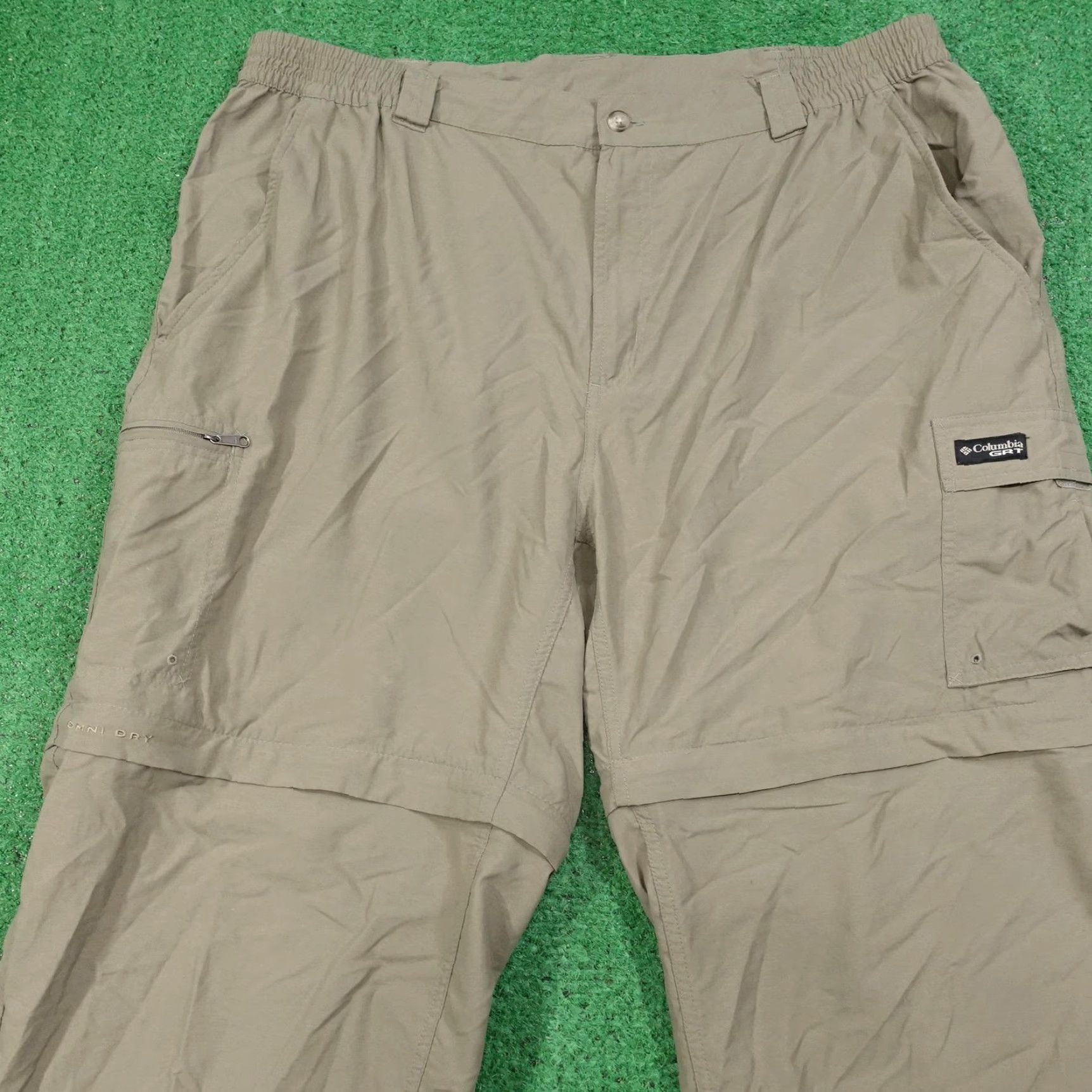 Vintage Columbia Pants Mens XL Green Convertible Cargo Hiking Packable Nylon Size US 36 / EU 52 - 2 Thumbnail
