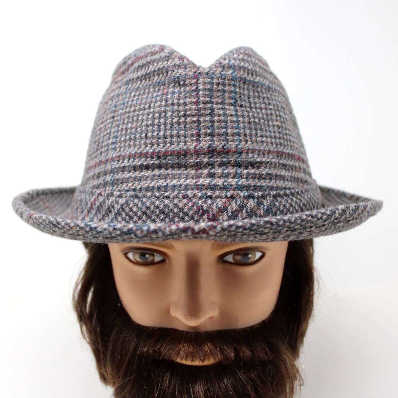 Stetson VINTAGE Stetson Fedora Hat Cap Mens size 7 1/4 Gray & Red Wool Blend Classic Casual Size ONE SIZE - 2 Thumbnail