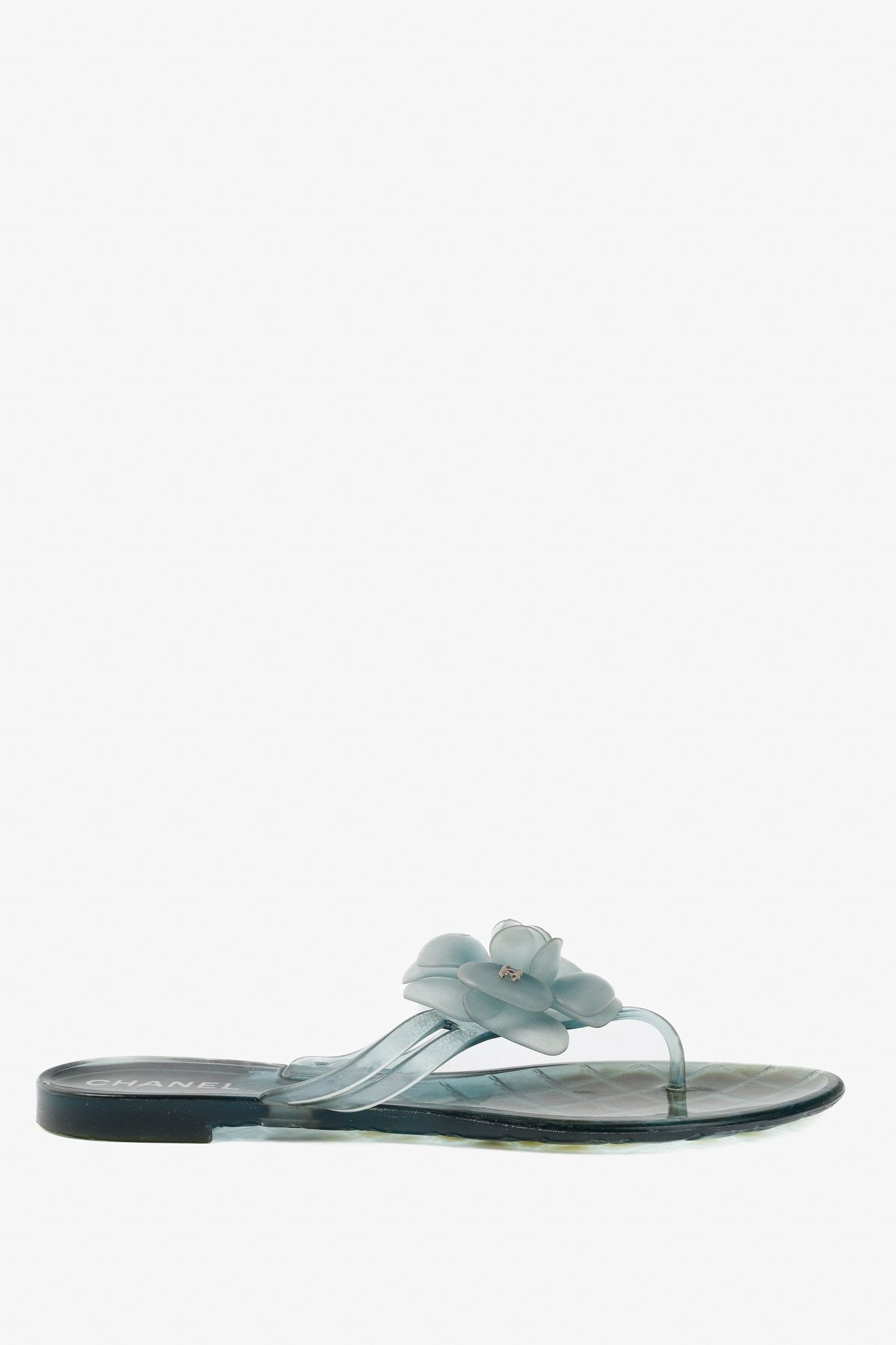 Chanel Chanel Green Metallic Jelly Camellia Thong Sandals Size US 7.5 / IT 37.5 - 2 Thumbnail