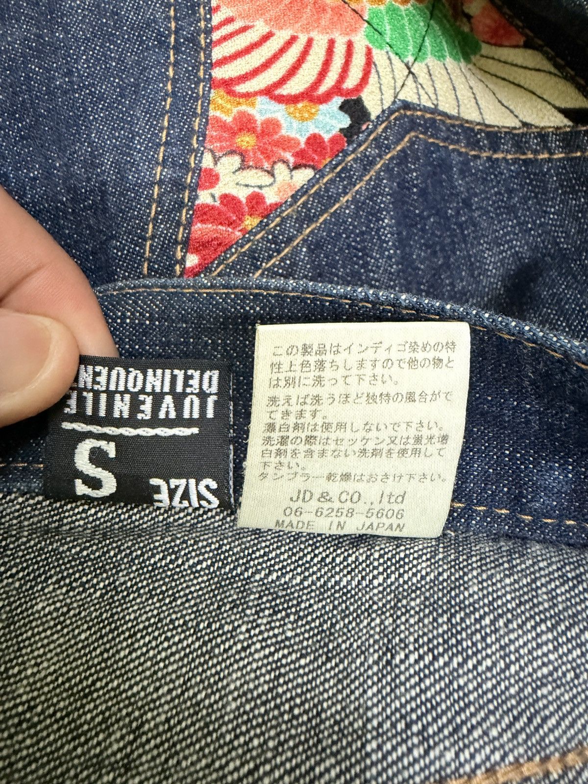 Karakuri Tamashii Juvenile Delinquent Wagara Kimono Panel Straight Denim Jeans Size US 30 / EU 46 - 16 Thumbnail