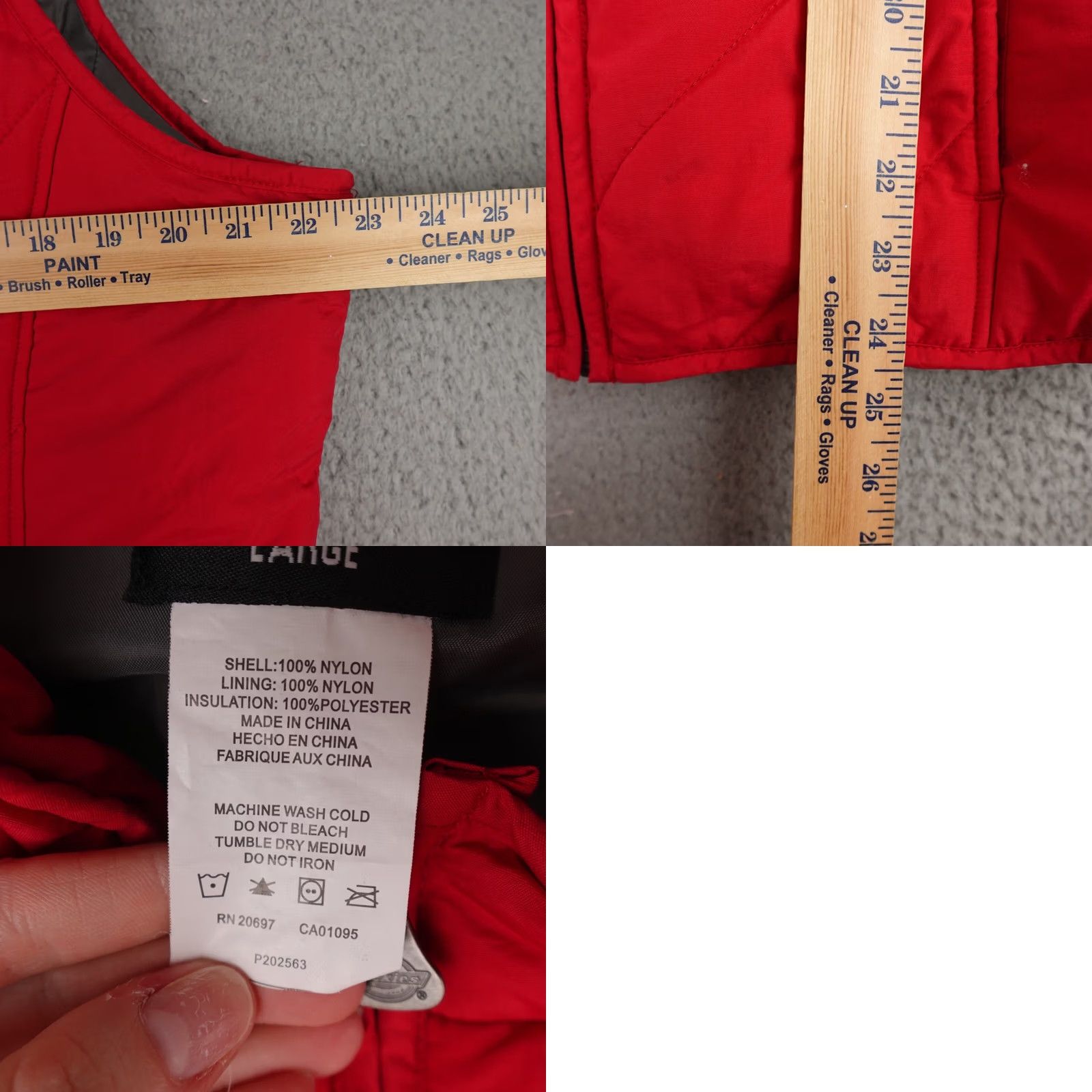 Dickies Dickies Puffer Vest Womens L Red Sleeveless Quilted Pockets Work Wear Winter Nylon Full Zip Size L / US 10 / IT 46 - 8 Thumbnail