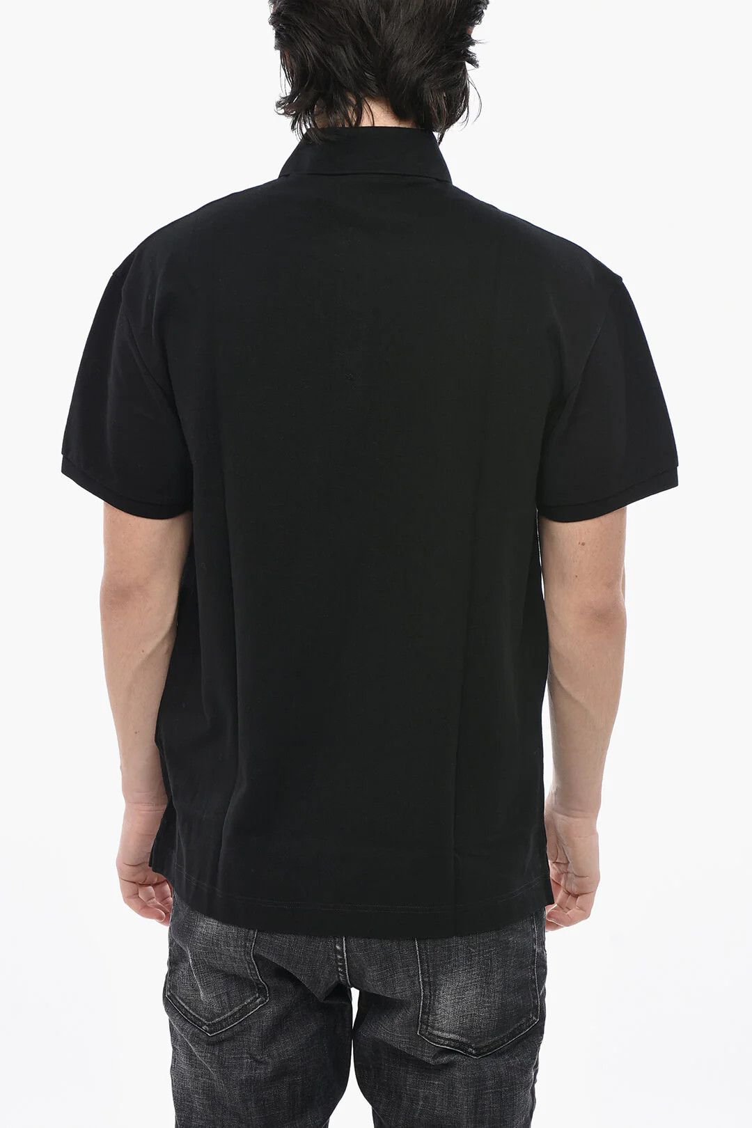 Palm Angels og1mm0226 Cotton Piqué Polo Shirt in Black Size US XL / EU 56 / 4 - 2 Thumbnail