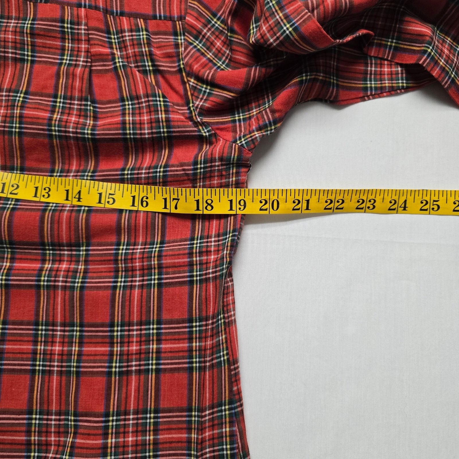 Vintage Vintage Amy Barr 12 Red Plaid Long Sleeve Button Blouse Size XL / US 12-14 / IT 48-50 - 6 Thumbnail