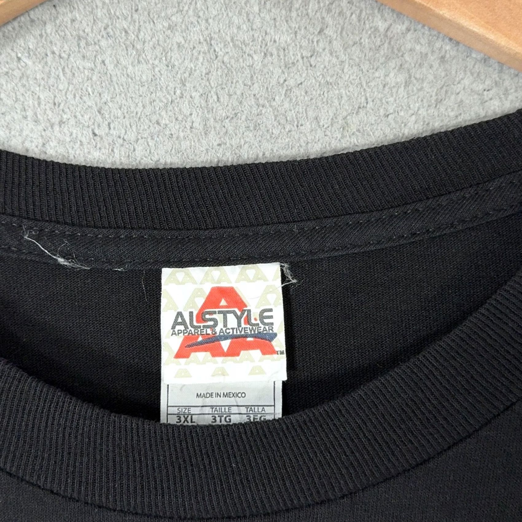 Vintage Alstyle Shirt Mens 3XL Black Tattooed Angel Pin Up Graphic Tee Streetwear Biker Size US XXL / EU 58 / 5 - 5 Thumbnail