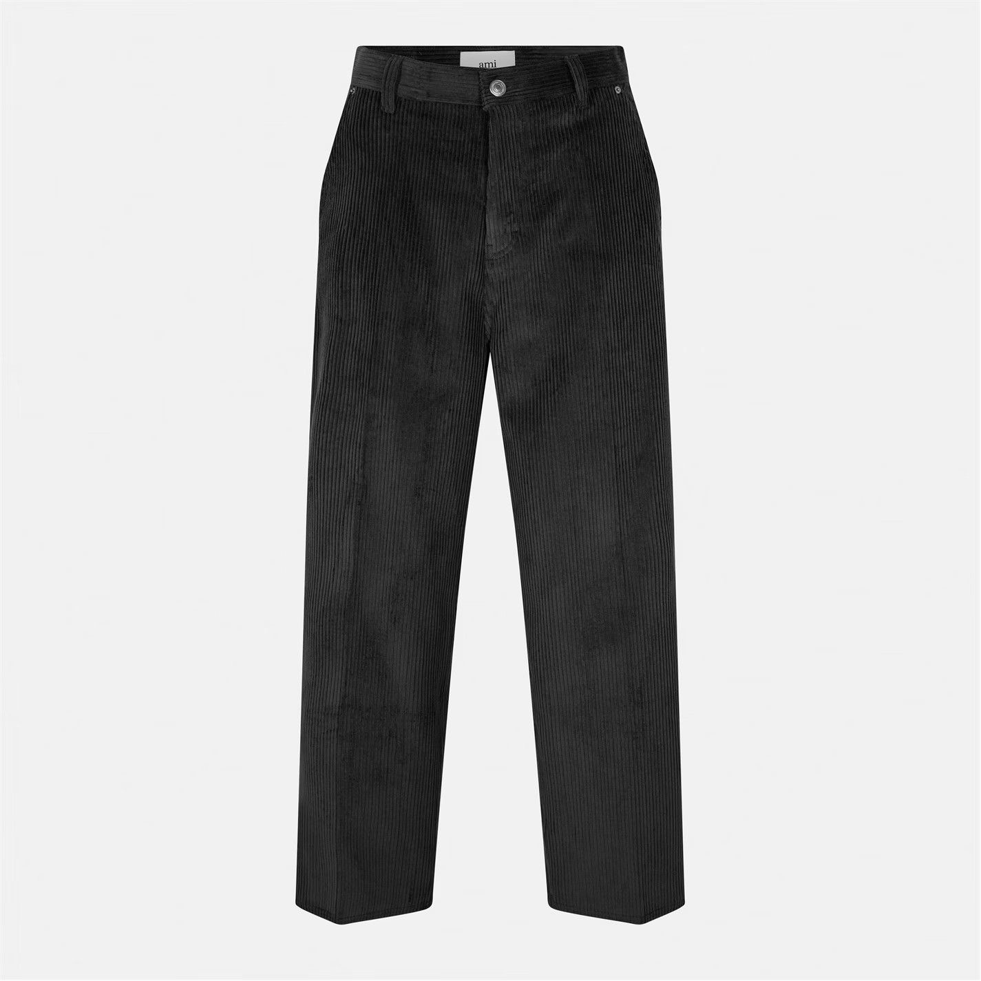 AMI o1g2r1mq0326 Textured Straight Leg Trousers in Anthracite Size US 34 / EU 50 - 1 Thumbnail