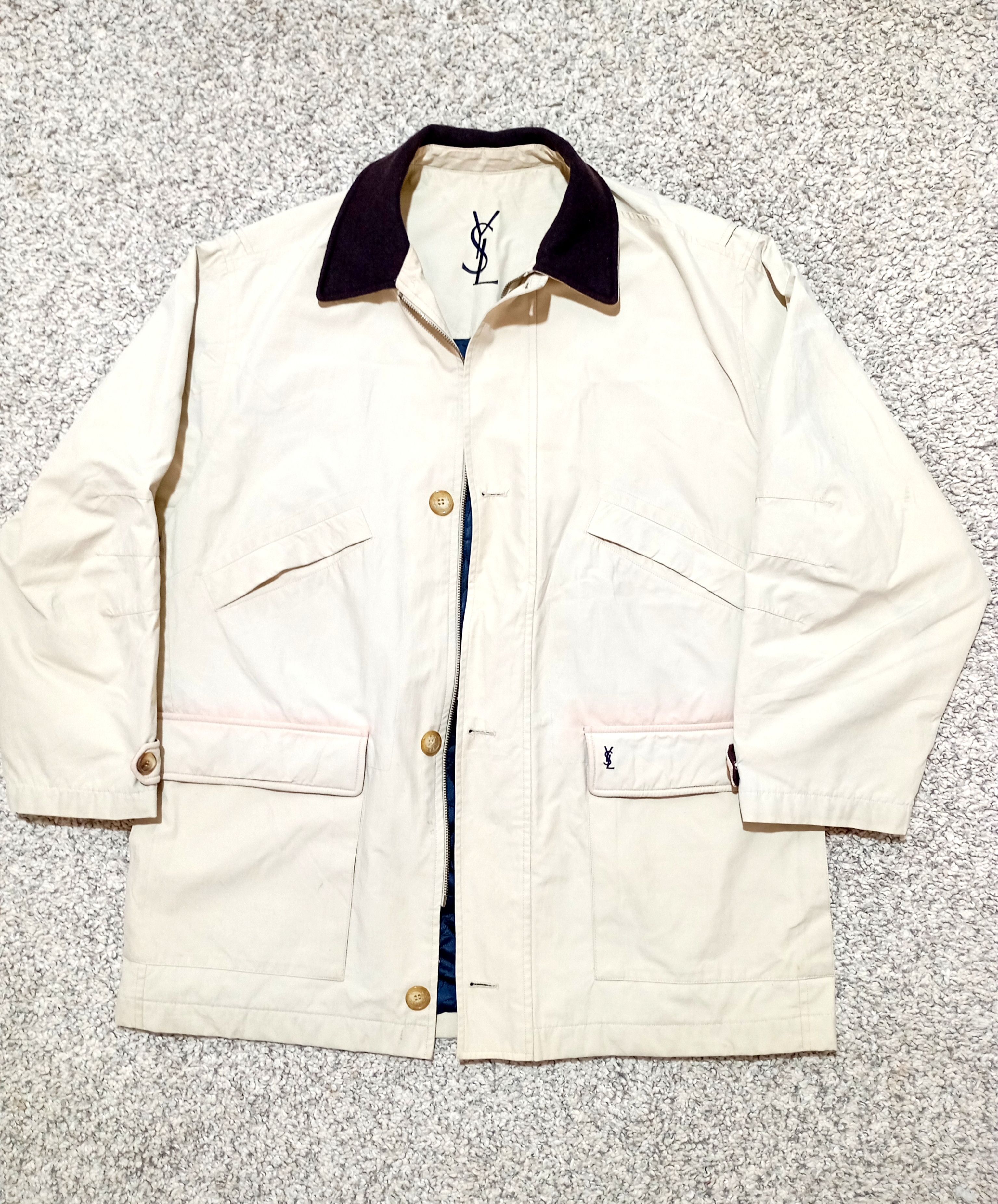 Yves Saint Laurent YSL Mens Beige Vintage Jacket