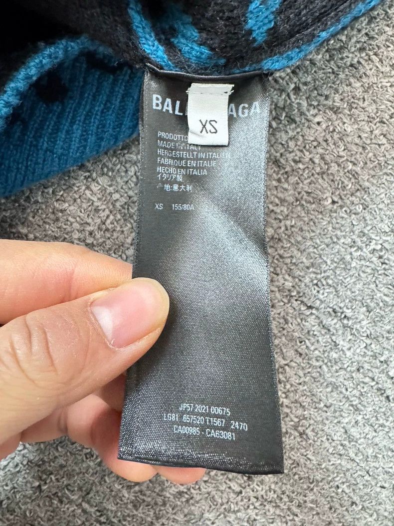 Balenciaga Balenciaga Lake blue bullet screen letter logo knitted swea Size US XS / EU 42 / 0 - 5 Thumbnail
