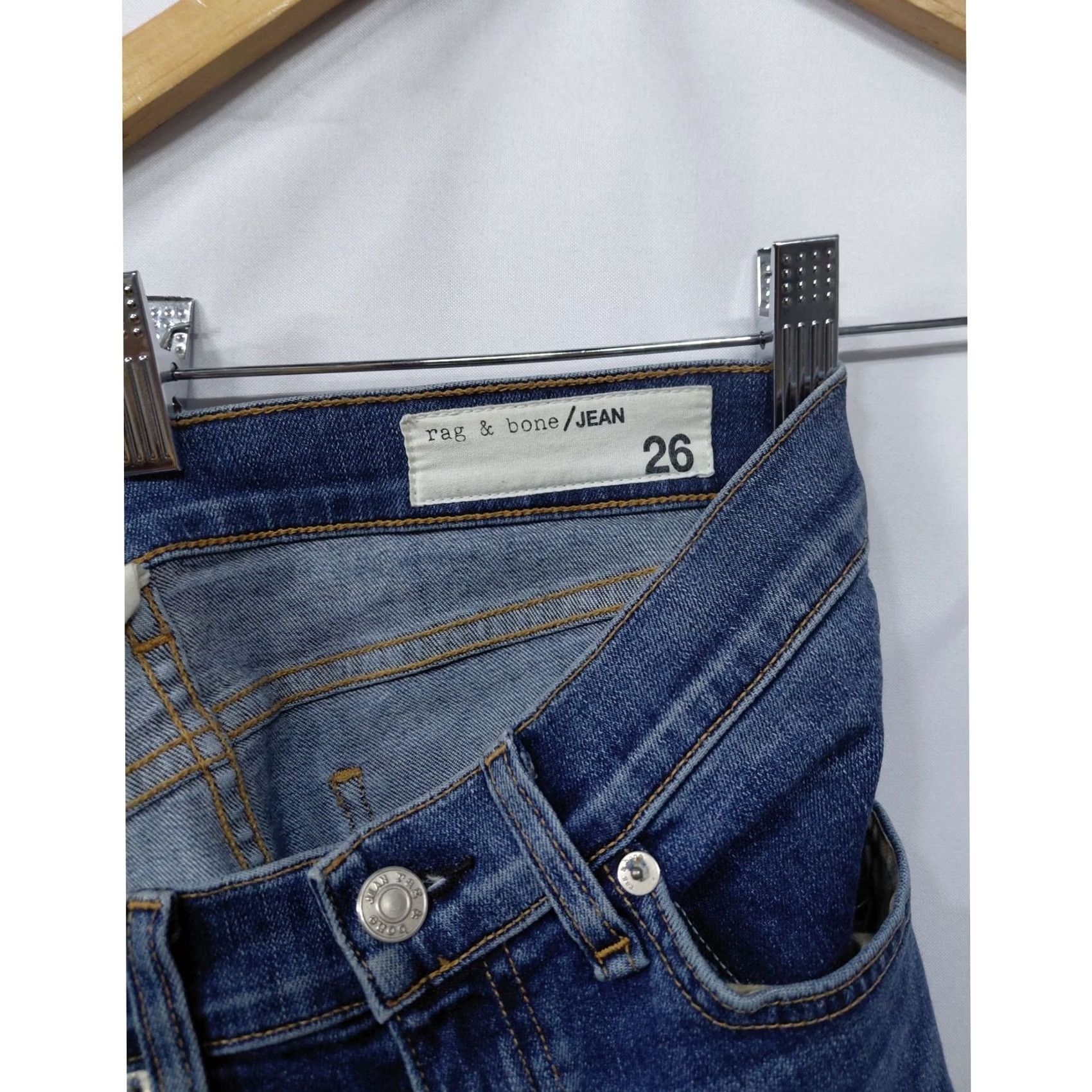 Paige PAIGE Blue Denim Jeans Women Solid Slim Size 26 Size 26" / US 2 / IT 38 - 5 Thumbnail