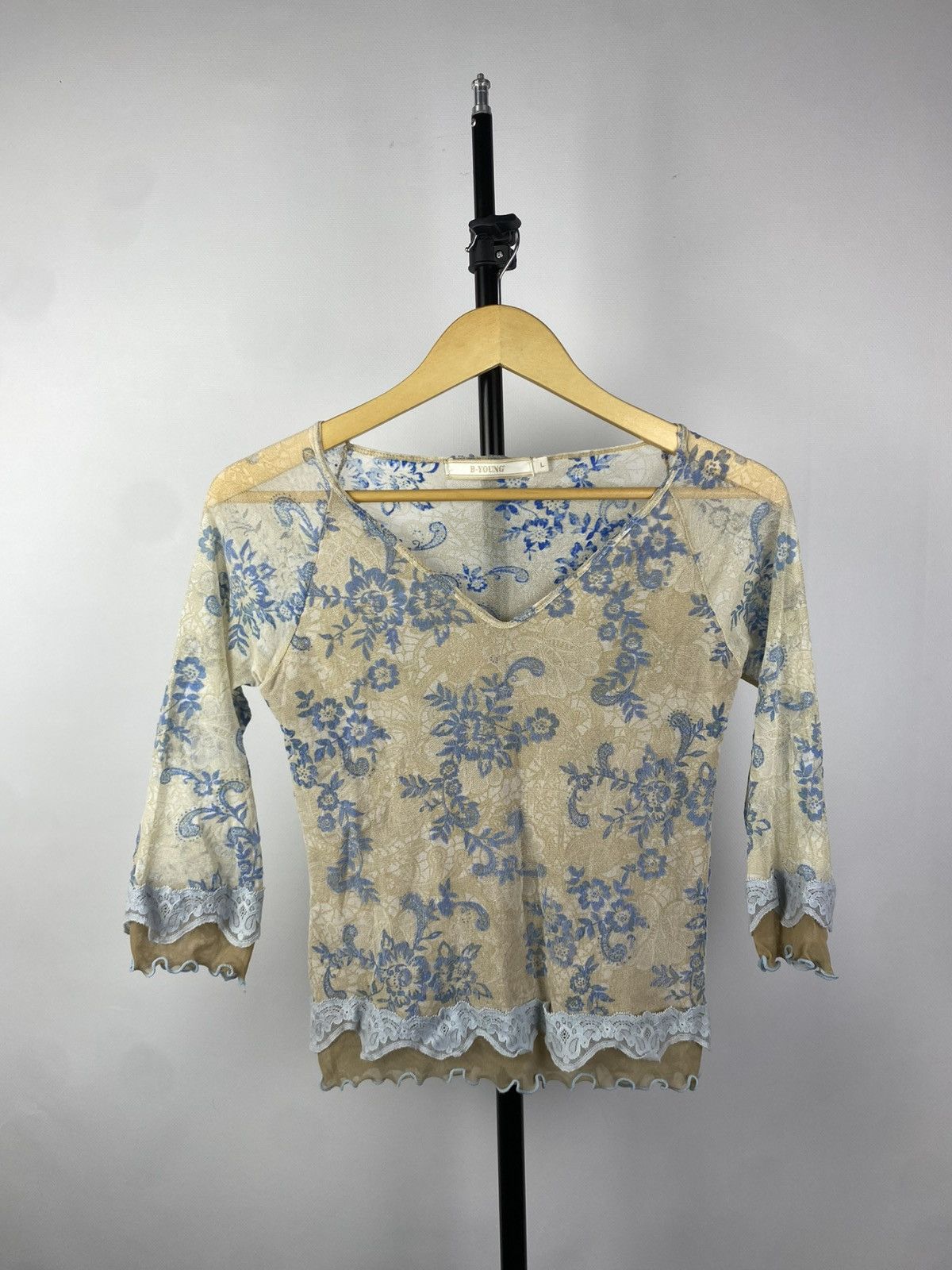 Designer × Japanese Brand × Vintage Save The Queen Jean Paul Gaultier Style Mesh Blouses Size L / US 10 / IT 46 - 1 Thumbnail