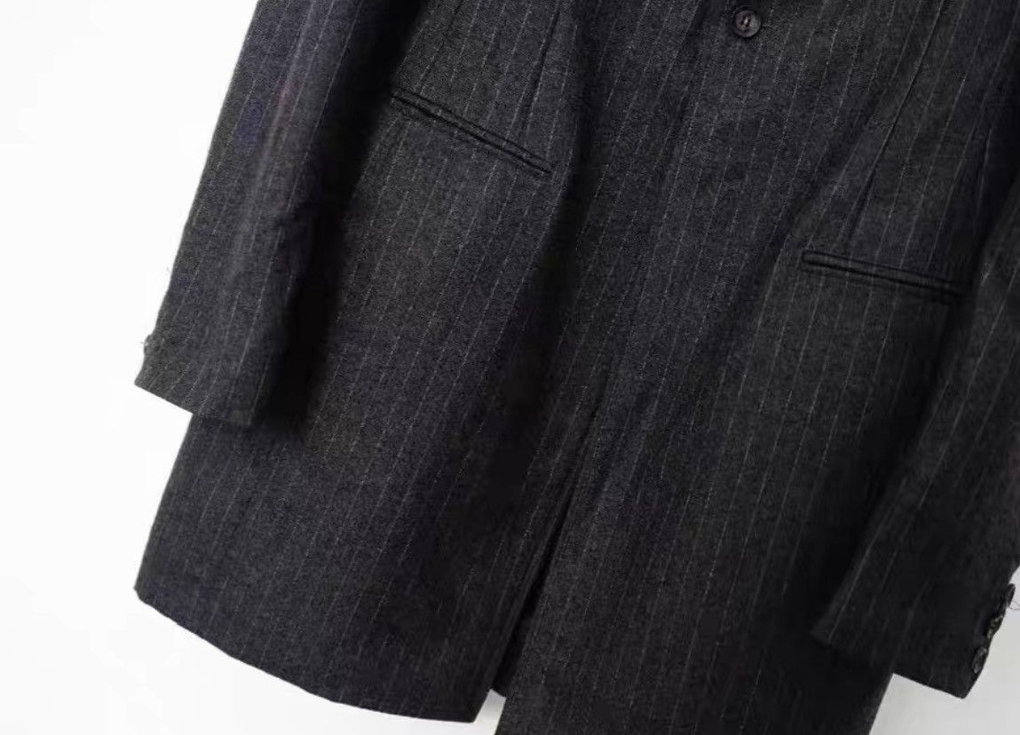 Yohji Yamamoto Yohji Yamamoto Drape Striped Wool Coat Size US M / EU 48-50 / 2 - 6 Thumbnail