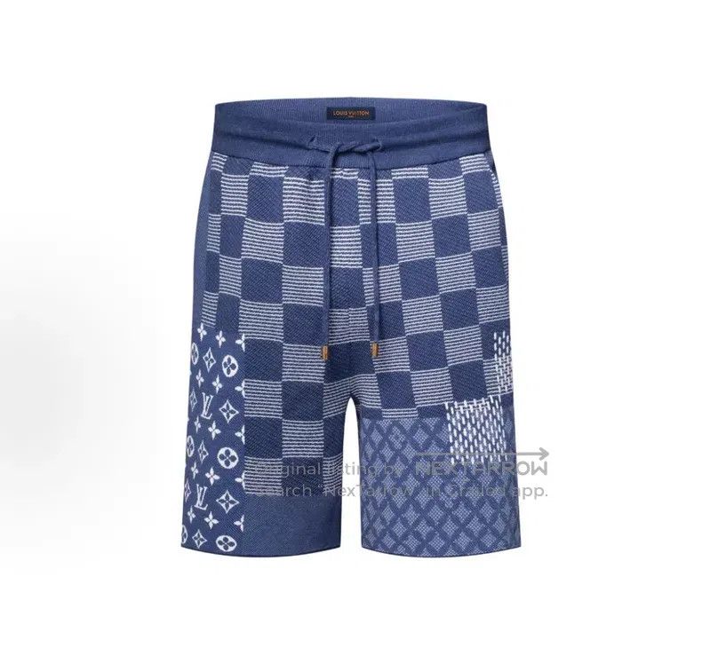 Louis Vuitton Louis Vuitton size l Blue checkerboard full-print knit shor Size US 28 / EU 44 - 1 Thumbnail