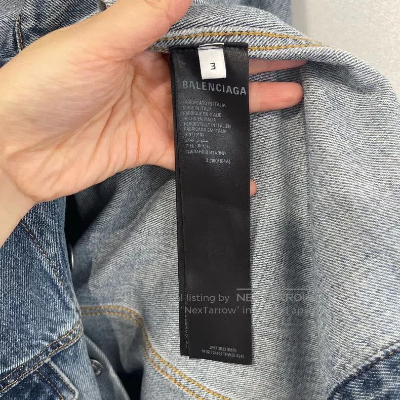 Balenciaga Balenciaga Back Tape Logo Printed Denim Jacket Size US L / EU 52-54 / 3 - 4 Thumbnail