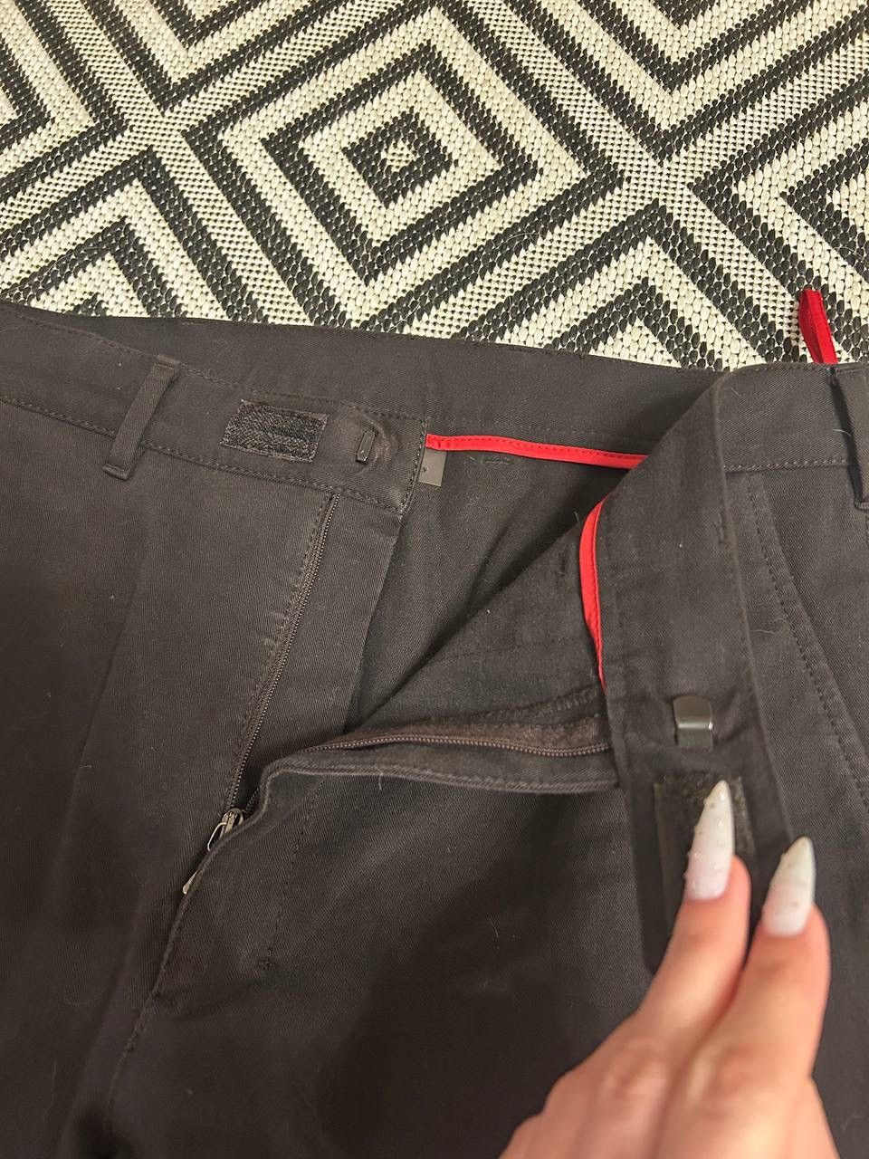 Prada Technical Red Tab Trousers nylon pants black w32