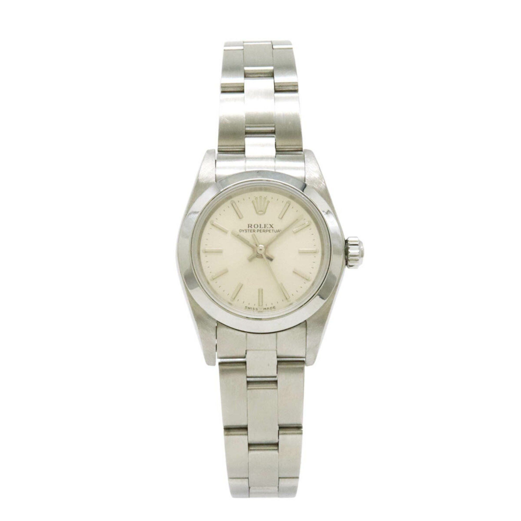 Rolex Oyster Perpetual Silver Dial Ss Ladies At Automatic Watch A Series 76080, Women's