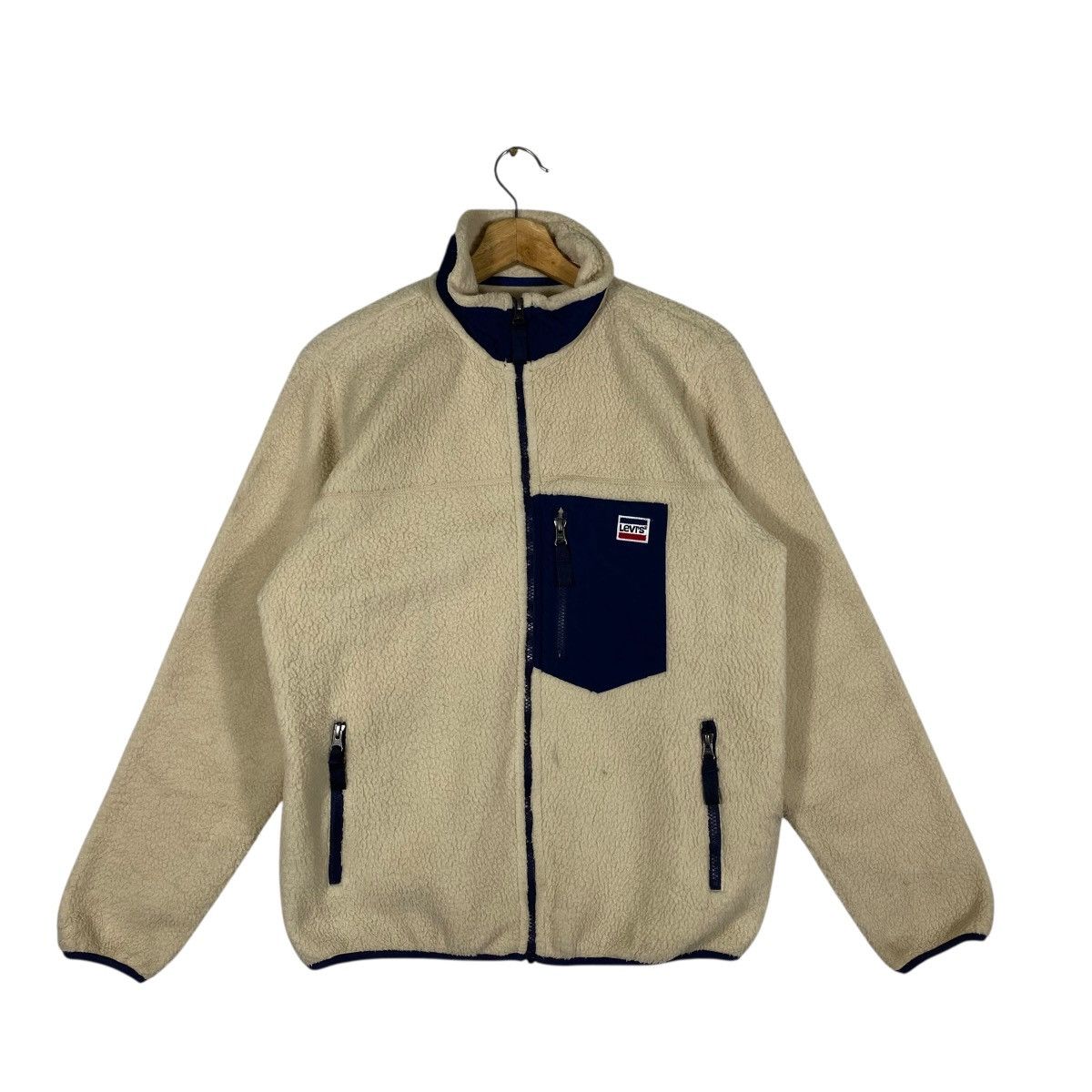Levi's Levis Sherpa Fleece Zipper Jacket M Size Beige Colour Size US M / EU 48-50 / 2 - 1 Thumbnail