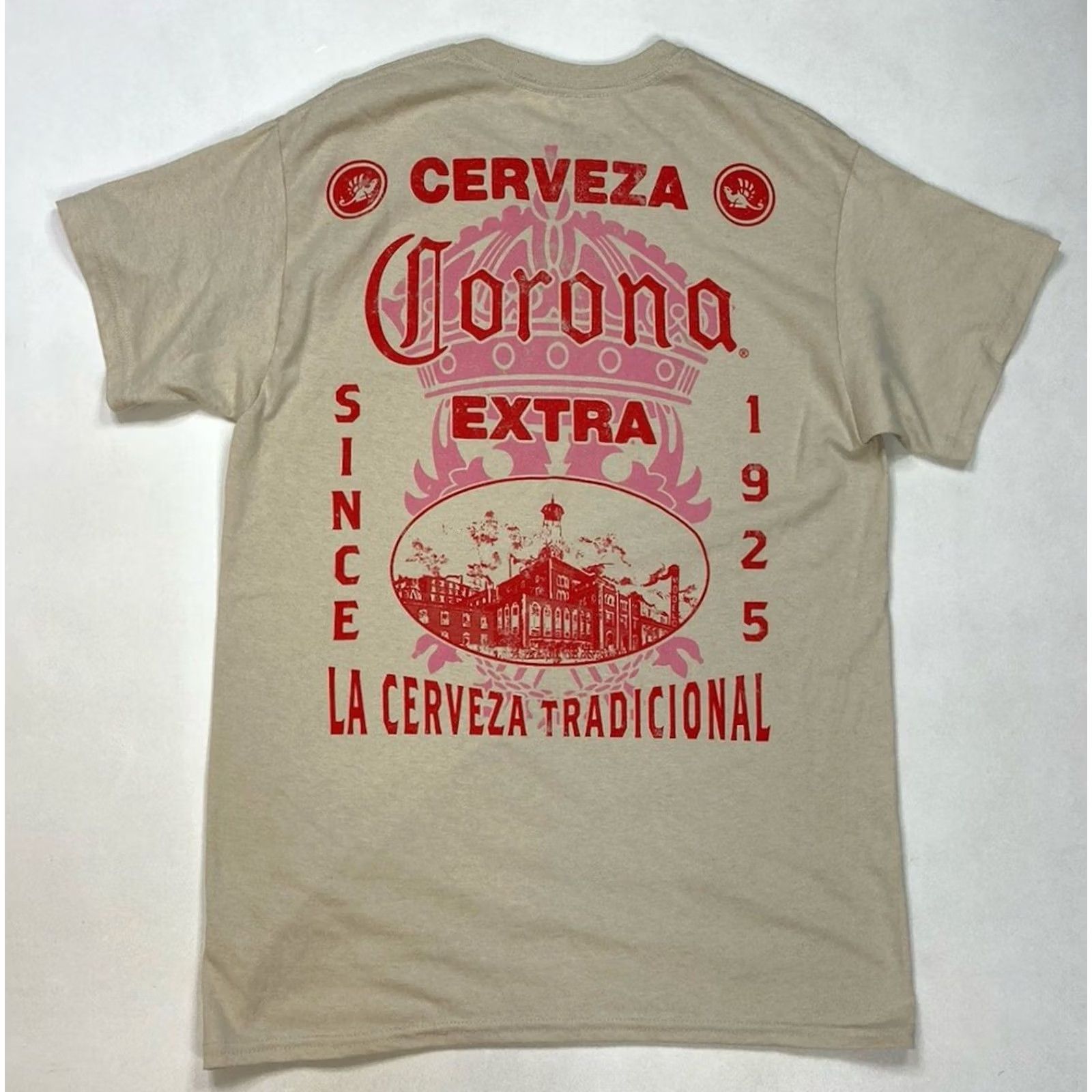 Logo 7 Corona Beer Graphic T-shirt Men Medium Beige Logo Short Sleeve Size US M / EU 48-50 / 2 - 2 Thumbnail